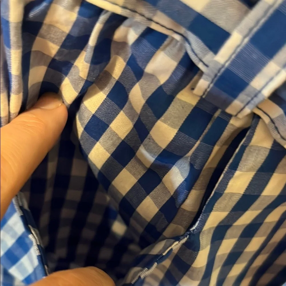 Copper Key Blue and White Gingham High Waist Paperbag Shorts